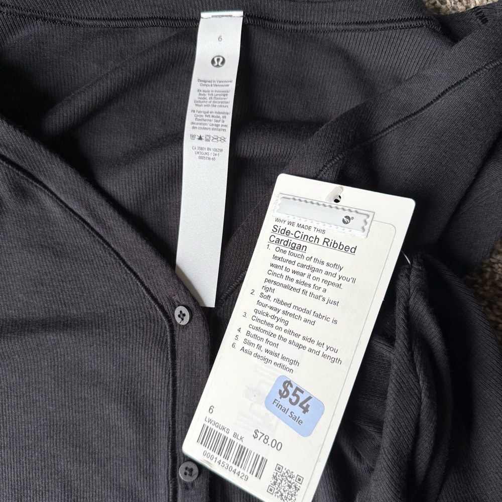 Lululemon Side Cinch Ribbed Cardigan - Picture 4 of 6